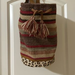 Chloe and lex striped wool blend backpack